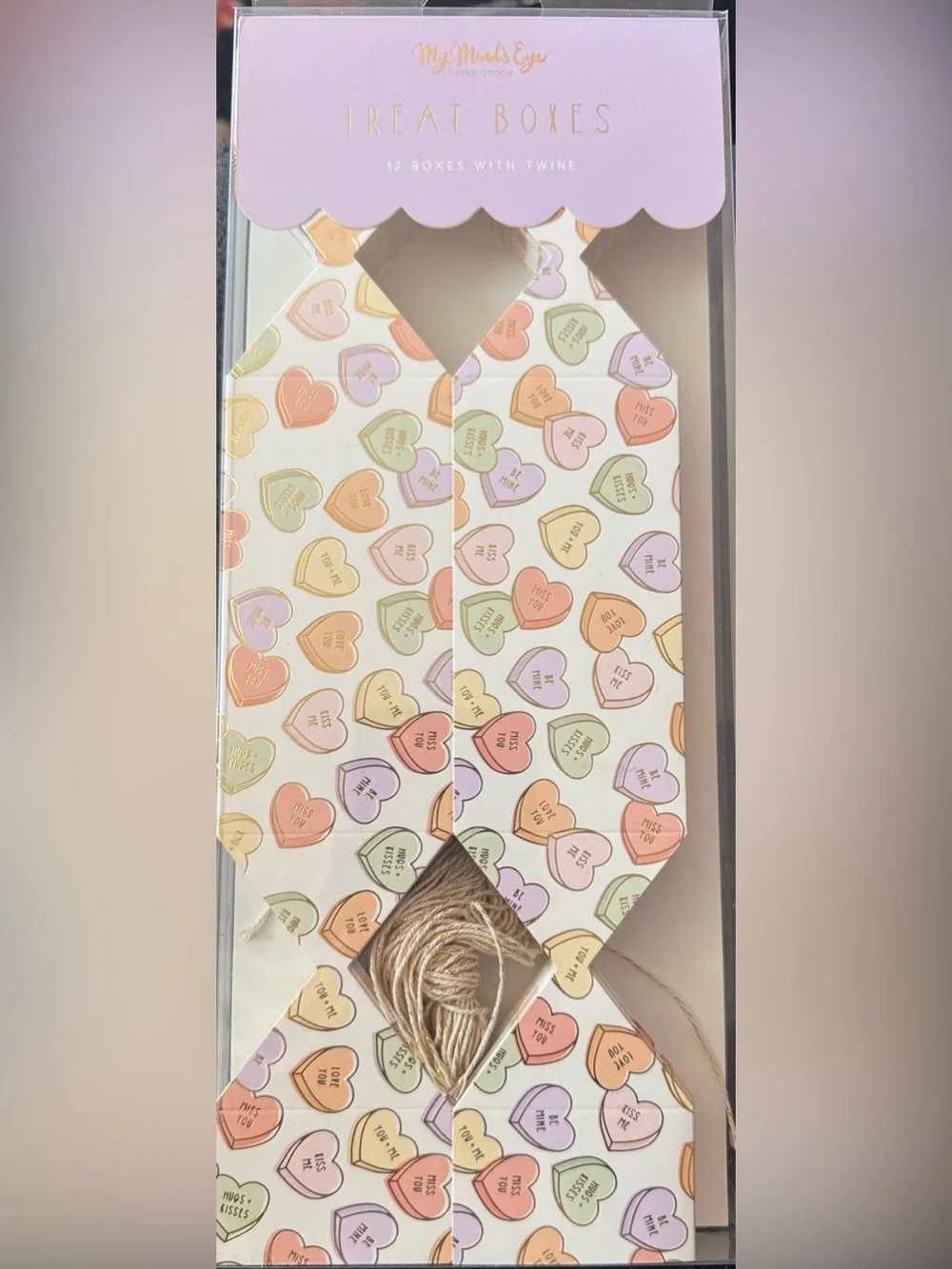 Heart Candy Print Print Treat/Party Favor Boxes, 12count